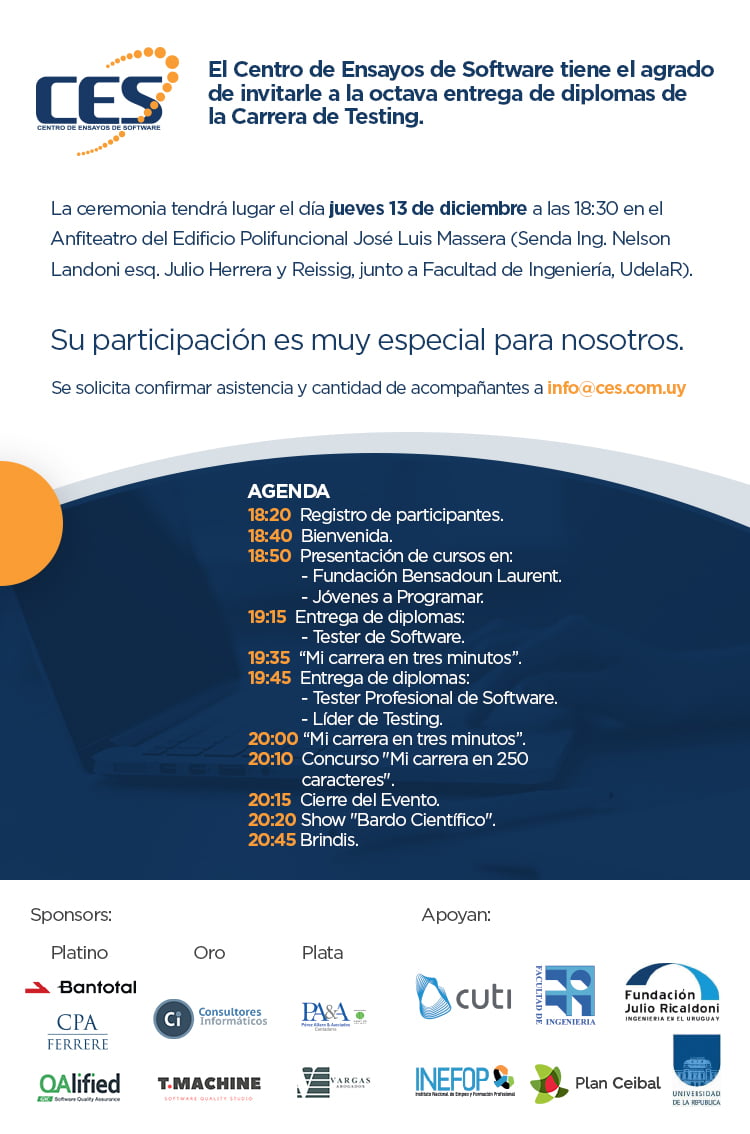 invitación octava entrega de diplomas